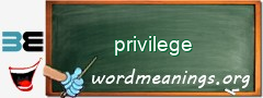 WordMeaning blackboard for privilege